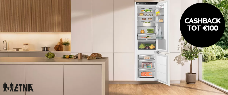 Tot €100 cashback op ETNA inbouw koelkasten en inductie kookplaten