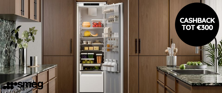 Nu tot €300,- cashback op SMEG koel- en vrieskasten