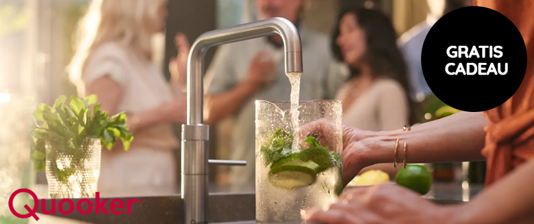Een jaar bruiswater + luxe handcare set cadeau + kans op tuinfeest bij aankoop van een Quooker CUBE!