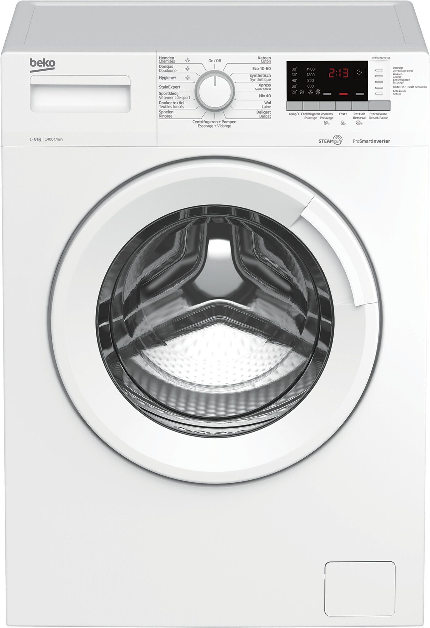 Beko WTV8712BLW1 wasmachine afbeelding 1