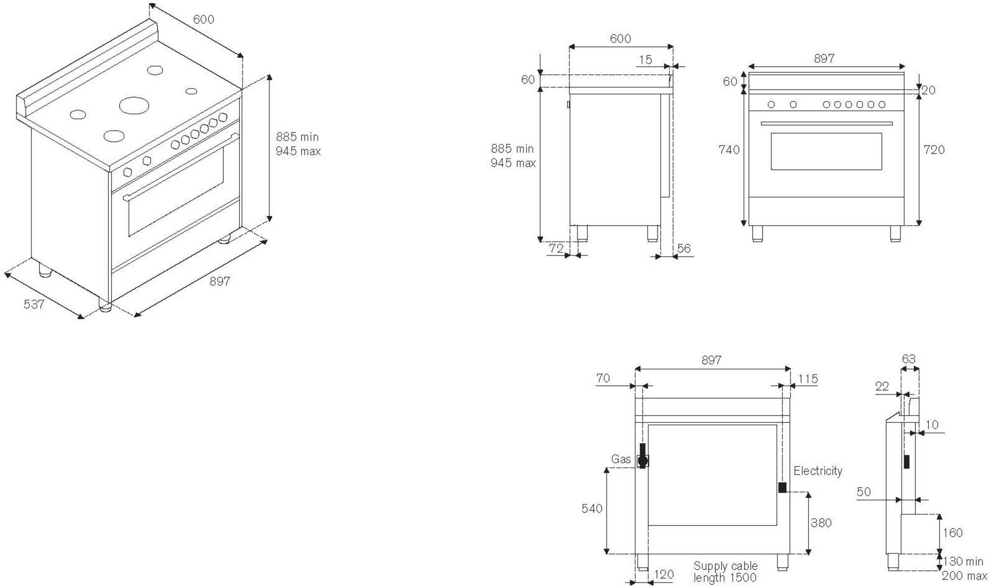 AMS96D61BNE-19 Bertazzoni afbeelding 2