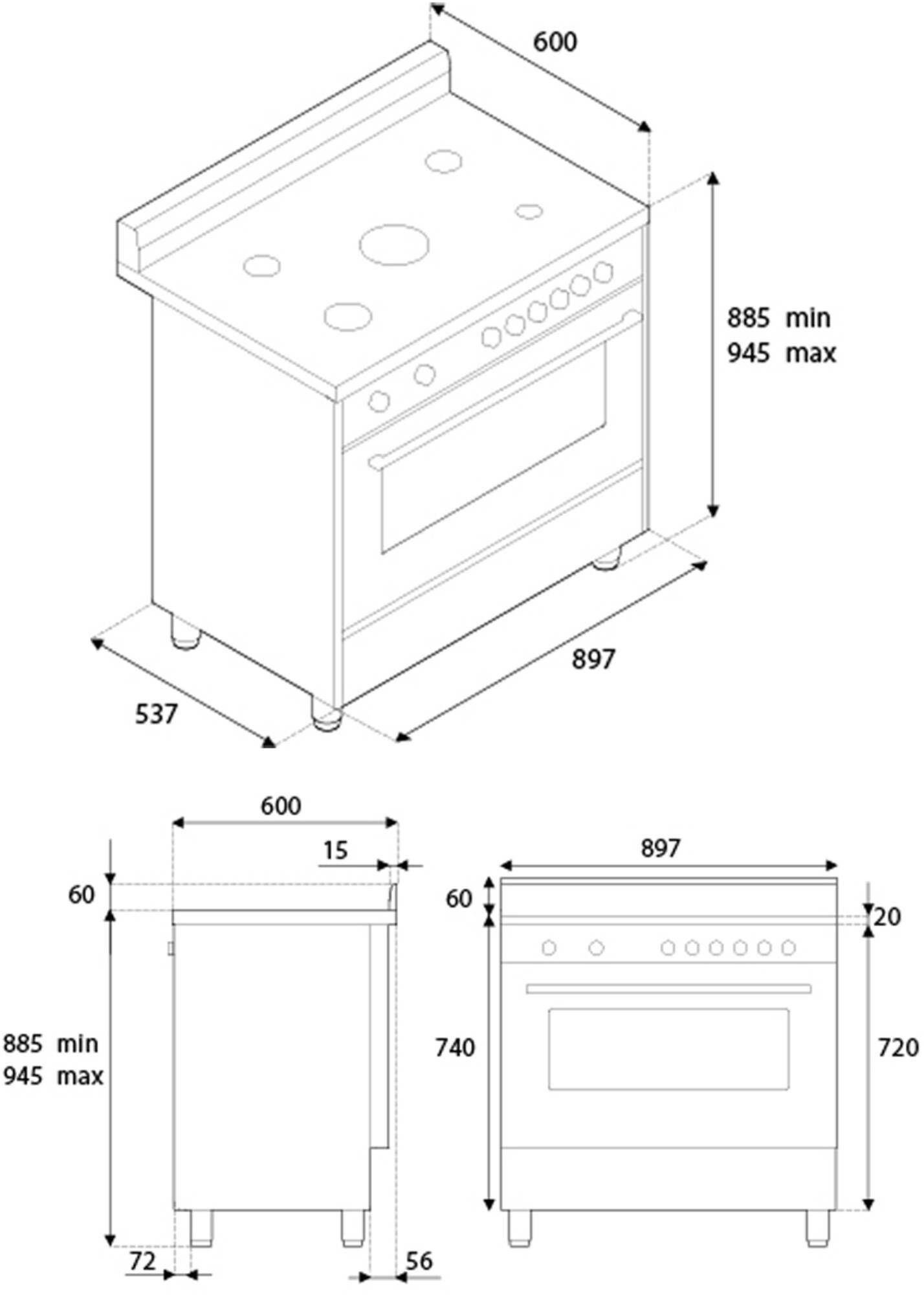 AMS96L61CNE Bertazzoni afbeelding 2