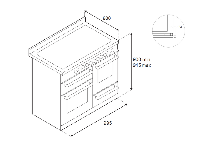 HER106L3EAVT2 Bertazzoni afbeelding 2