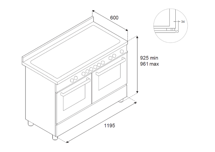 HER126G2ENET2 Bertazzoni afbeelding 2