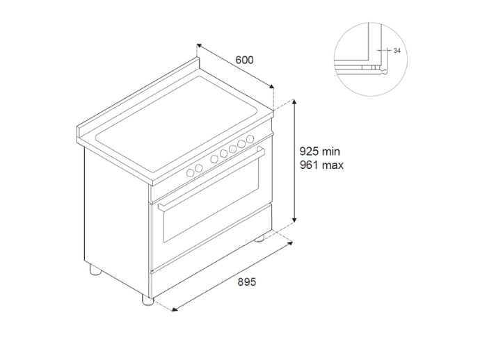 HER96L1EAVT2 Bertazzoni afbeelding 2