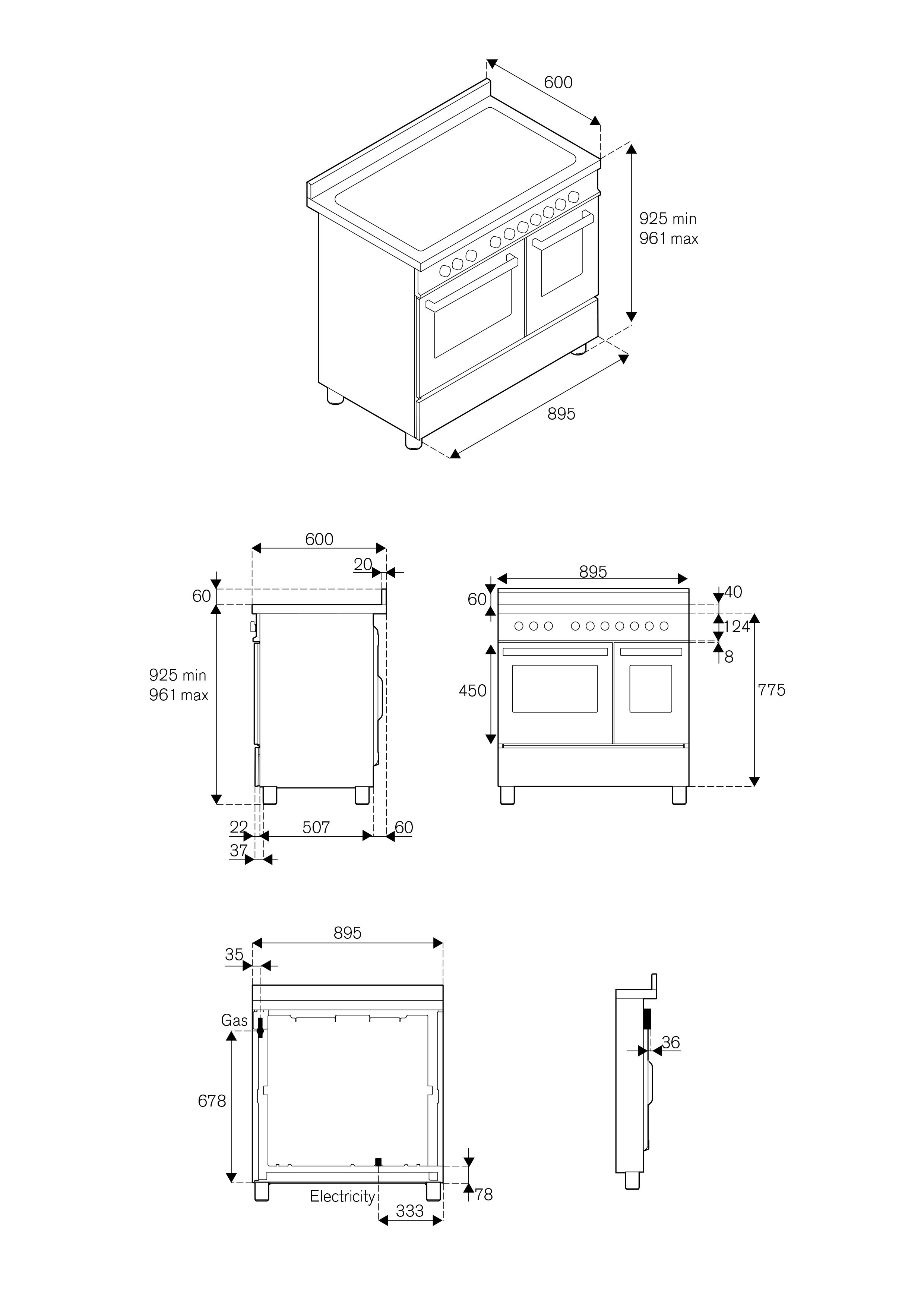 PRO96L2EGIT2 Bertazzoni afbeelding 2