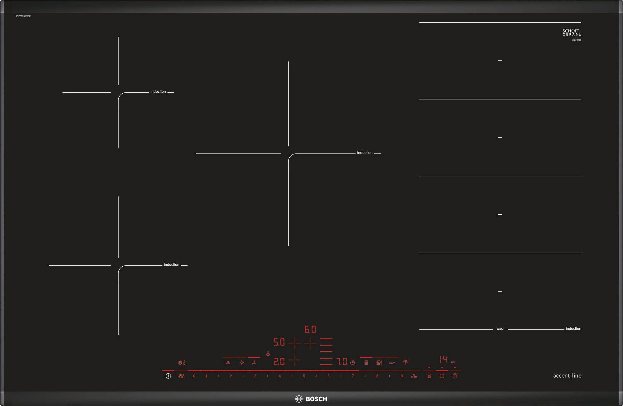 Bosch PXV895DV5E kookplaat afbeelding 1