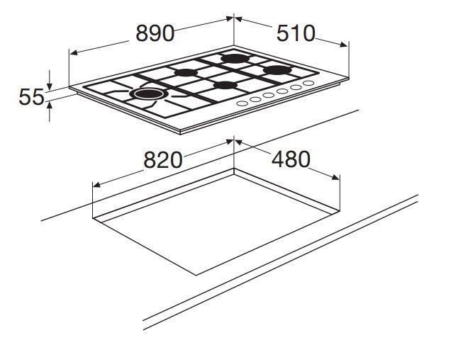 Etna KGF889ZTA kookplaat afbeelding 1