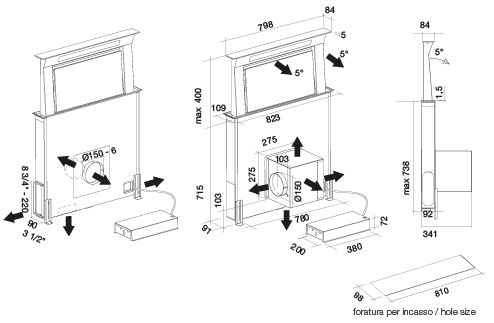 DOWN120D3BL Falmec afbeelding 2