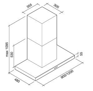 LUMIN90W3BL Falmec afbeelding 2