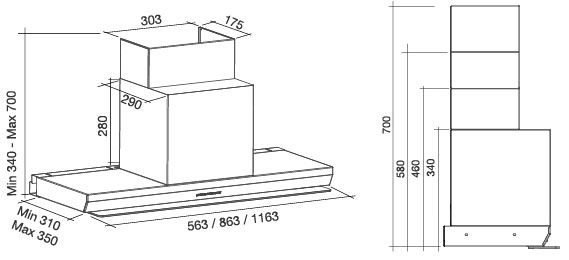 VIRGO120W3 Falmec afbeelding 2